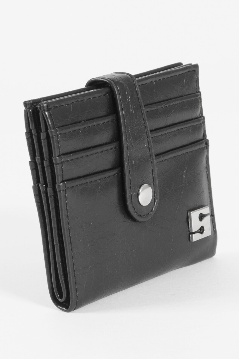 Tarjetero flap shinny negro