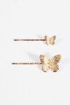Set horquillas mariposa dorado