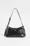 Cartera de hombro con bolsillos shinny negro