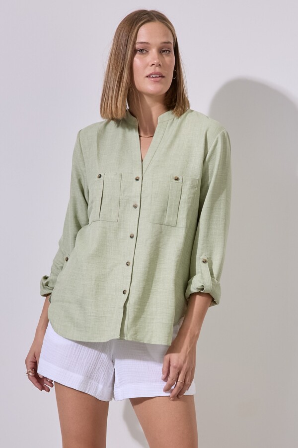 Blusa Bolsillos VERDE