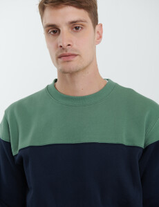 470916 SWEATER HARRY Azul Oscuro/verde Claro Melange