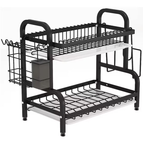 Escurridor Doble negro 42x30x42 p/tabla y cubiertos Escurridor Doble Negro 42x30x42 P/tabla Y Cubiertos