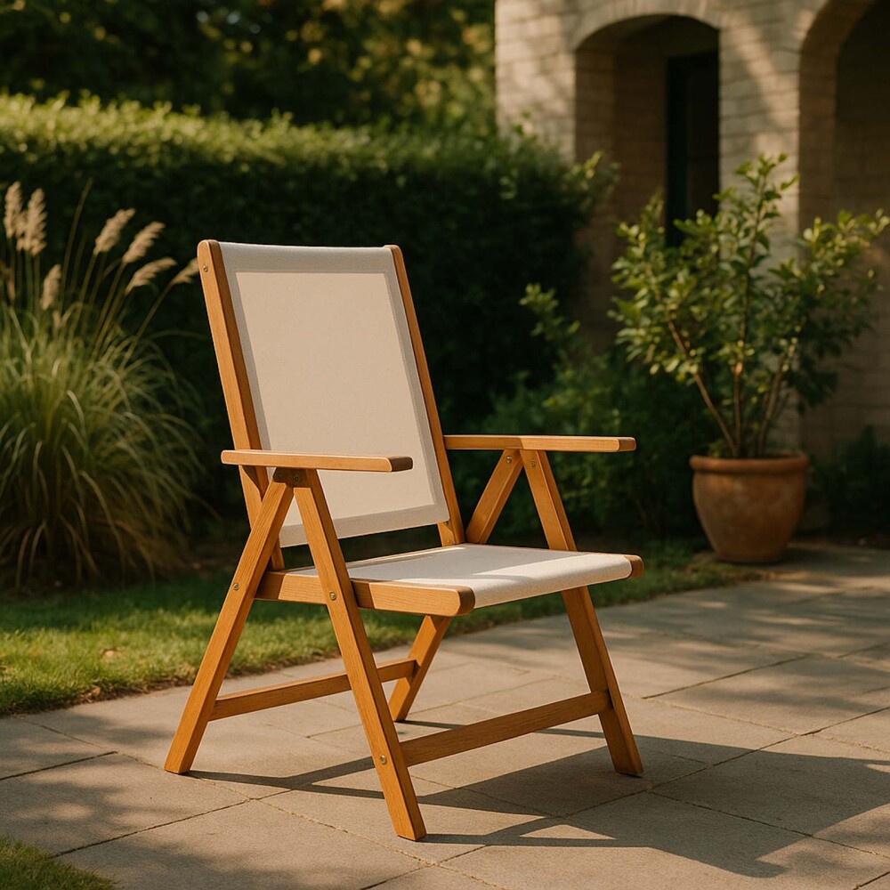 SILLA RECLINABLE MADERA NATURAL-BEIGE PLAYACAR