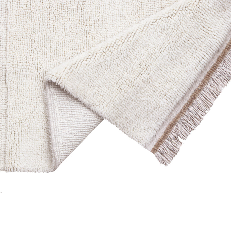 Alfombra lavable de lana Steppe Blanca - L