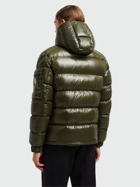 Moncler - Chaqueta rellena de plumas con capucha desmontable, Maya Verde