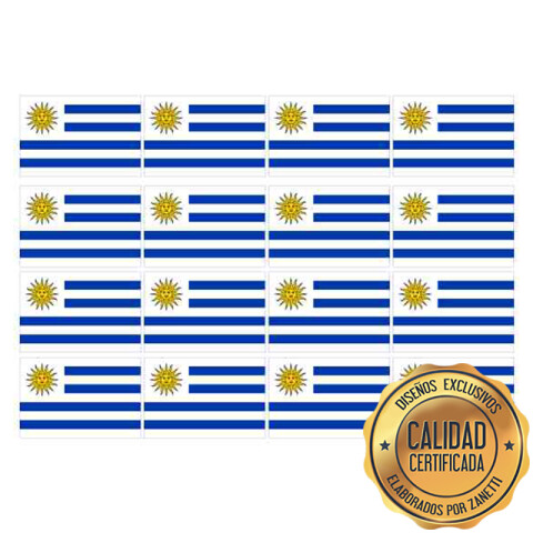Lámina Uruguay Bandera Rect. x16