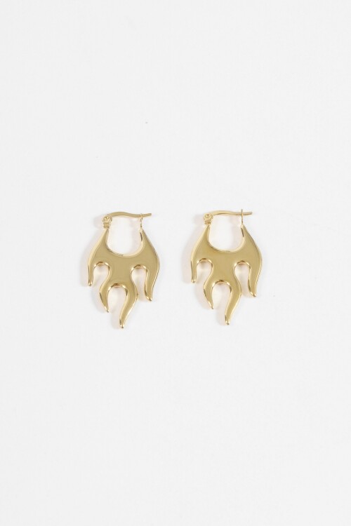 Aros acero llama dorado