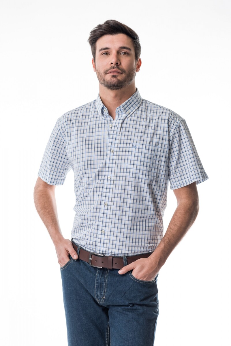 Camisa Cuadros - Celeste 
