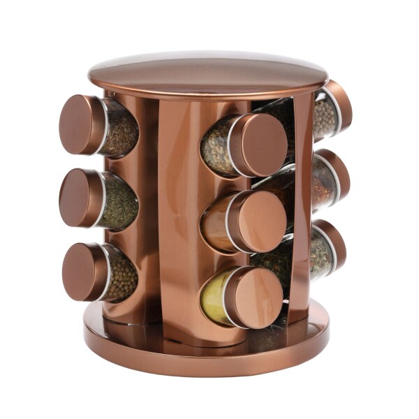 Especiero Para Condimentos Cocina Giratorio 12 Frascos Organizador Acero Imback Cobre Especiero Para Condimentos Cocina Giratorio 12 Frascos Organizador Acero Imback Cobre