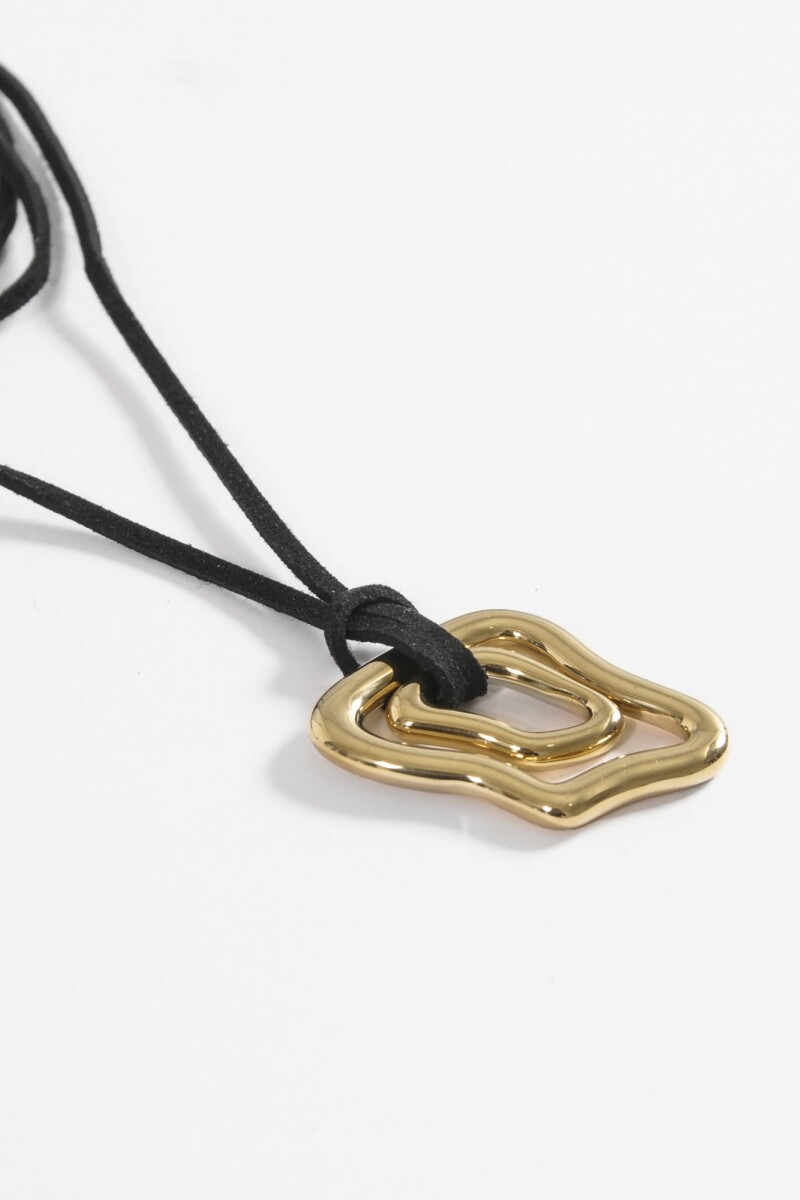 Collar cord dije irregular acero dorado
