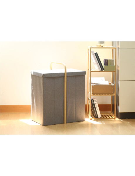 CESTO DE ROPA 2 COMP 50X36X65CM EXT TELA GRIS CESTO DE ROPA 2 COMP 50X36X65CM EXT TELA GRIS