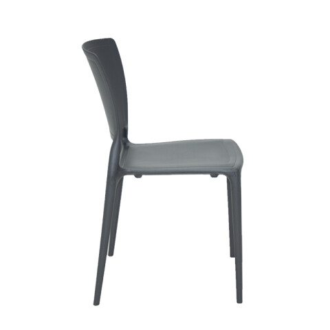 Silla apilable grafito SOFIA con respaldo cerrado -TRAMONTINA TD0602