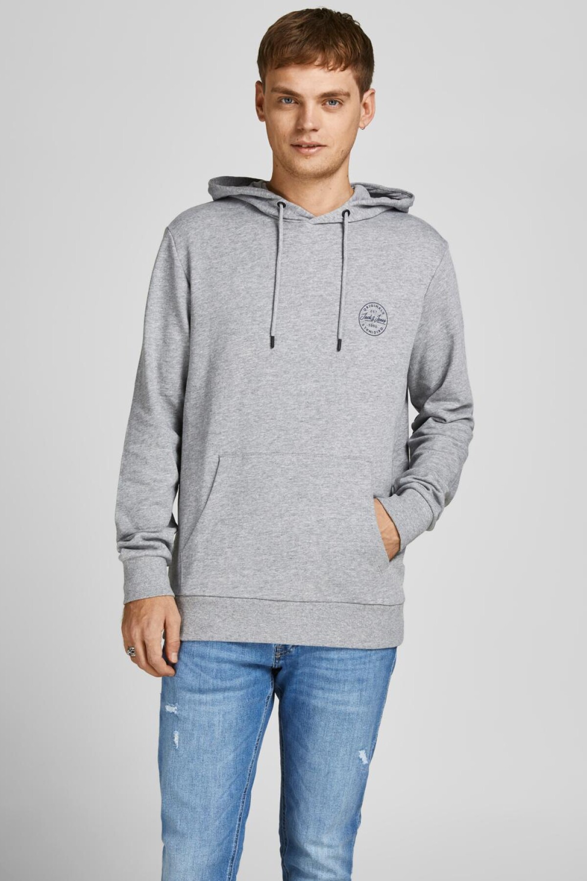 Sudadera con capucha hombre gris cuello con capucha poliéster Jack & Jones