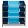Organizador de 12 contenedores de plástico gris, azul y celeste Organizador de 12 contenedores de plástico gris, azul y celeste
