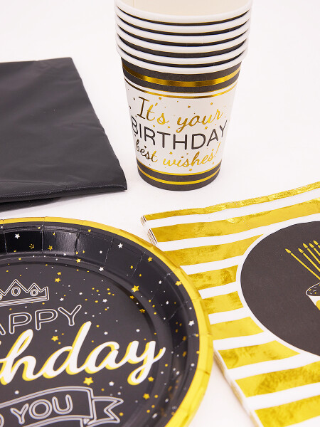 SET HAPPY BIRTHDAY X 6 BLACK NEGRO