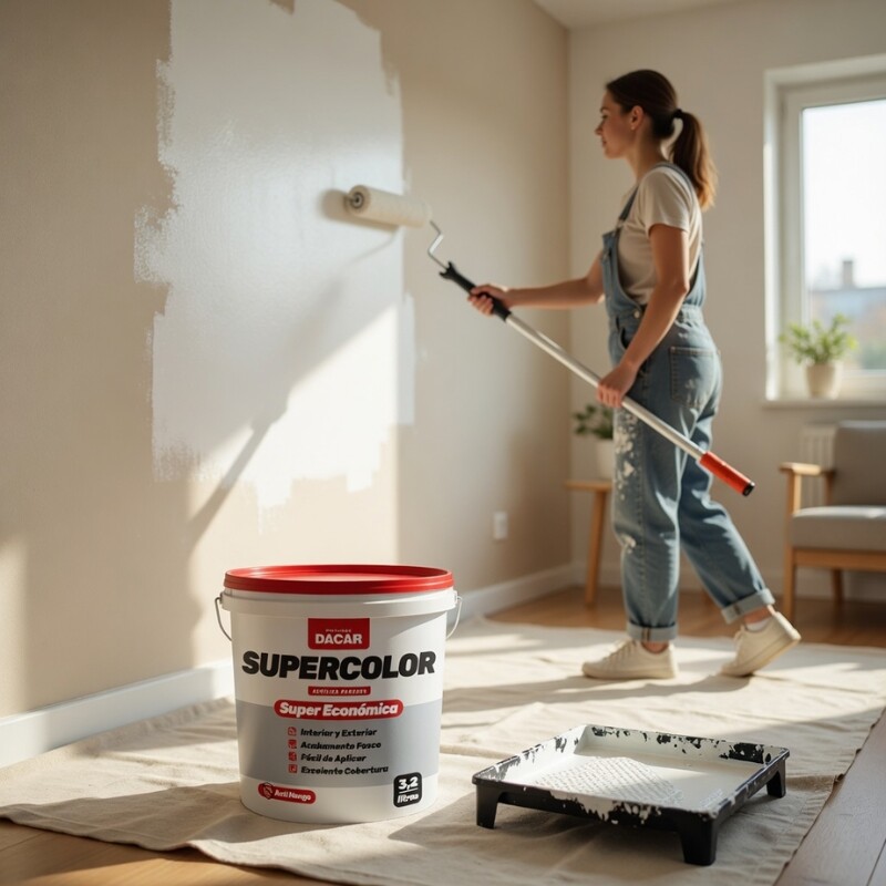 DACAR SUPERCOLOR ECO-LATEX BLANCO INTERIOR / EXTERIOR ANTIHONGOS 3.2 LITROS Dacar Supercolor Eco-latex Blanco Interior / Exterior Antihongos 3.2 Litros