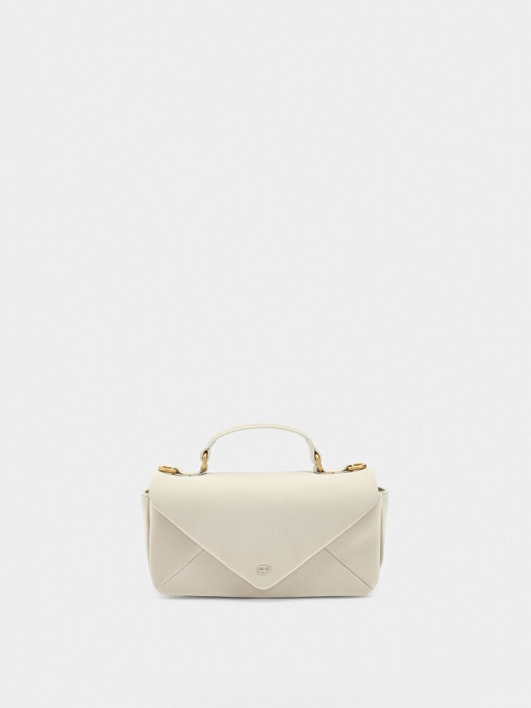 Bolso Bandolera Acolchado Textura Suave crudo