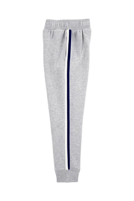 Pantalón de algodón, con franja lateral, gris Sin color