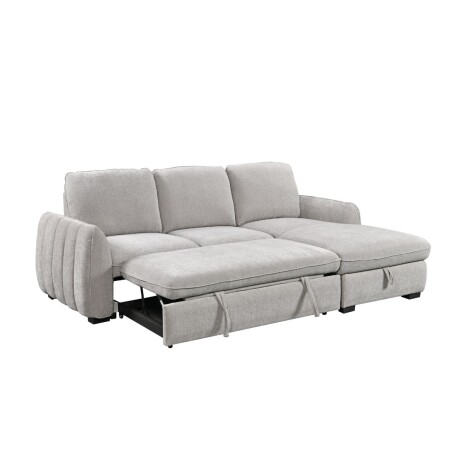 Rinconera Cama Thesi (C/Baúl) - Tela Microfibra - Chaise derecho City 451 (Gris)