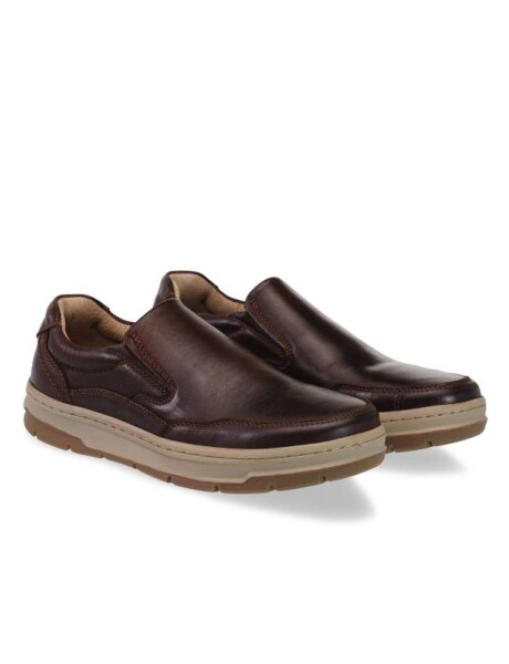 ZAPATO CUERO SIN CORDONES Marron