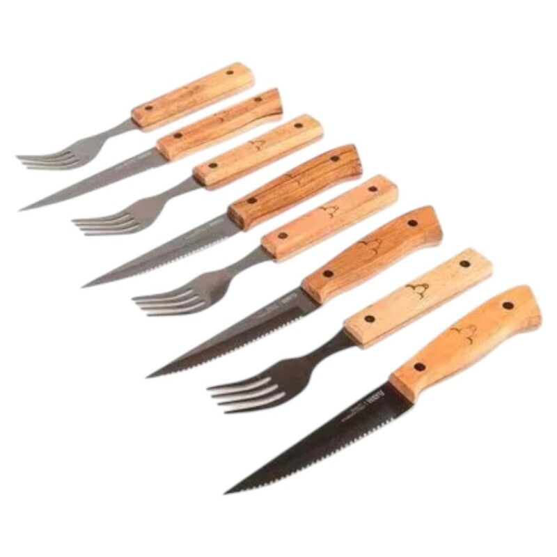 Juego De Cubiertos Para Asado 8 Pcs Wayu Juego De Cubiertos Para Asado 8 Pcs Wayu
