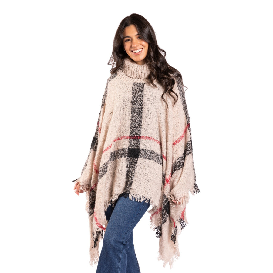 CHERRY PONCHO OFF WHITE