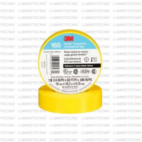 CINTA AISLADORA DE PVC 3M TEMFLEX 165 AMARILLO 19MM X 18 M CINTA AISLADORA DE PVC 3M TEMFLEX 165 AMARILLO 19MM X 18 M