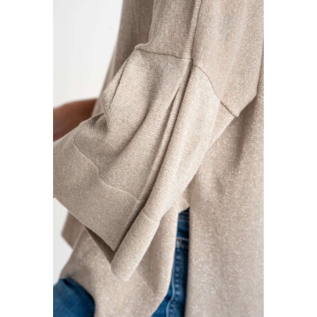 Sweater Manga Volado Beige Melange