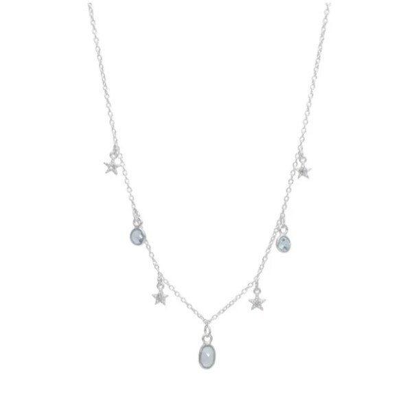 Cadena Ovalos-Plata 925-Piedra Topacio azul-CD2004 Conpiedra