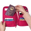 Porta documentos para pasaporte viaje fucsia