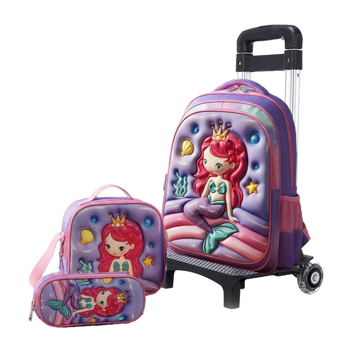 Set Escolar Mochila 3 Pzas + Soporte Regulable de Aluminio - Lila 