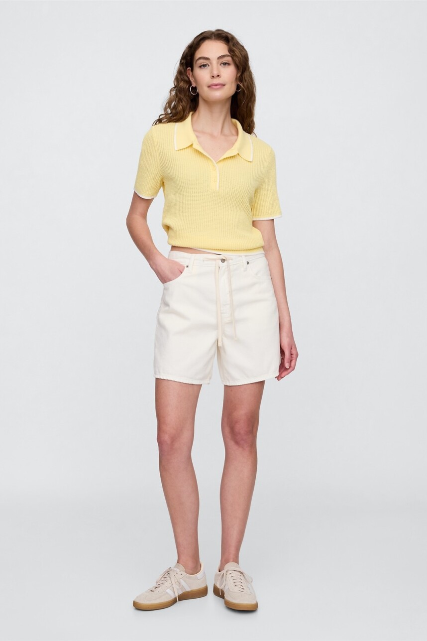 Short De Jean Mujer Beach Blms White