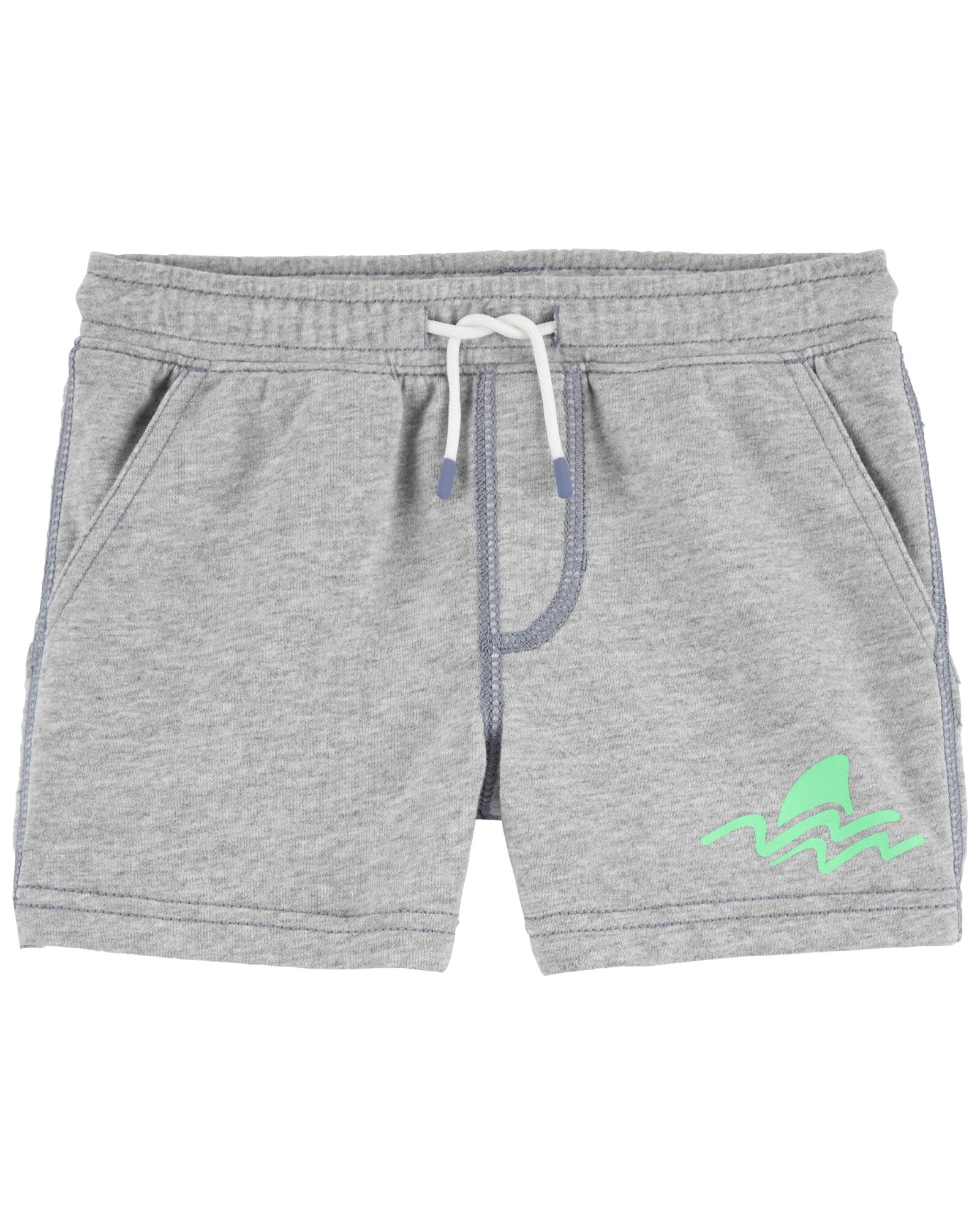 Short de algodón, gris, estampa olas Sin color