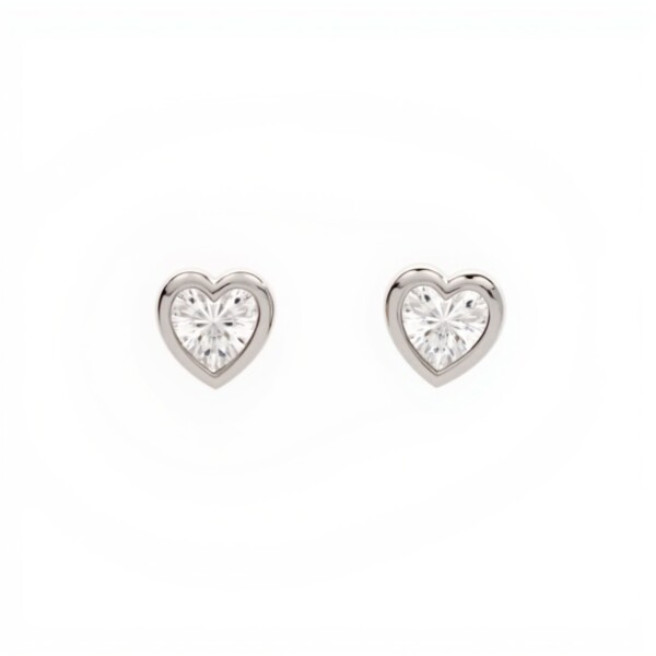 Caravanas Corazón-Plata 925-Piedra Zirconia-CA3033 conpiedra