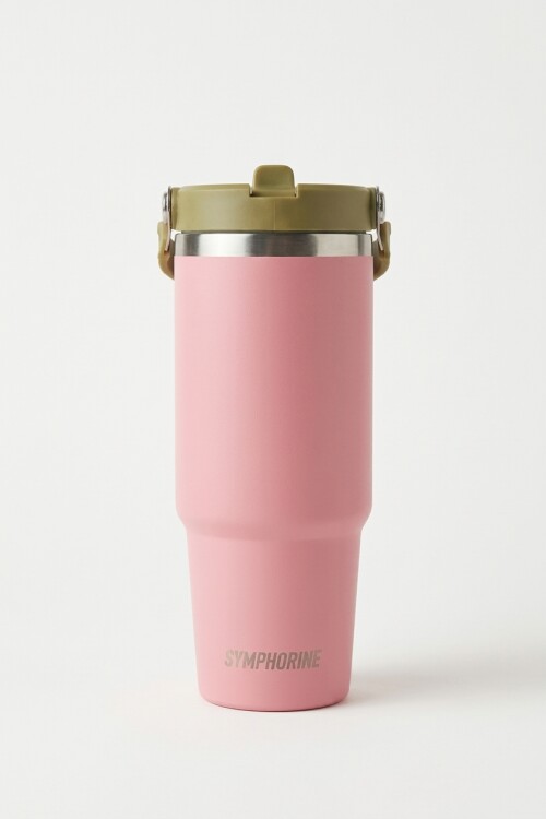 Botella mug térmica de acero inoxidable rosa