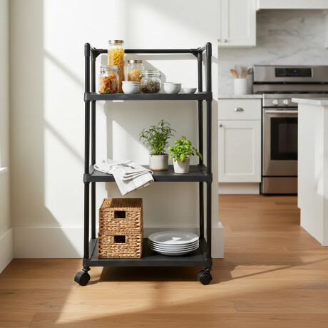 Estante Organizador 3 Niveles Multifuncional Cocina Baño Negro