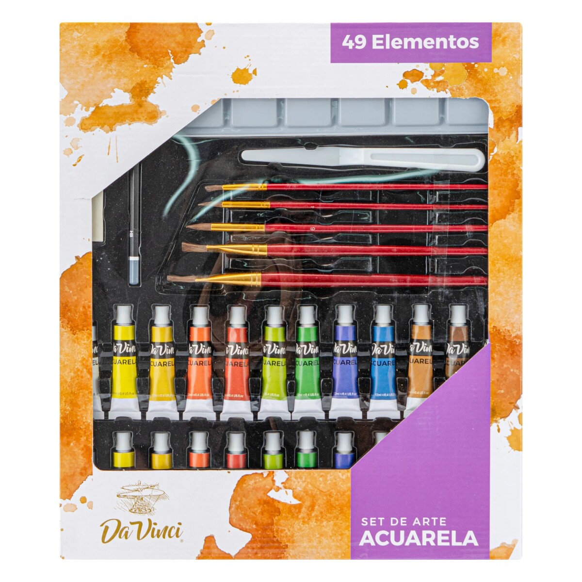 Set de Arte Acuarela Da Vinci 49 elementos 
