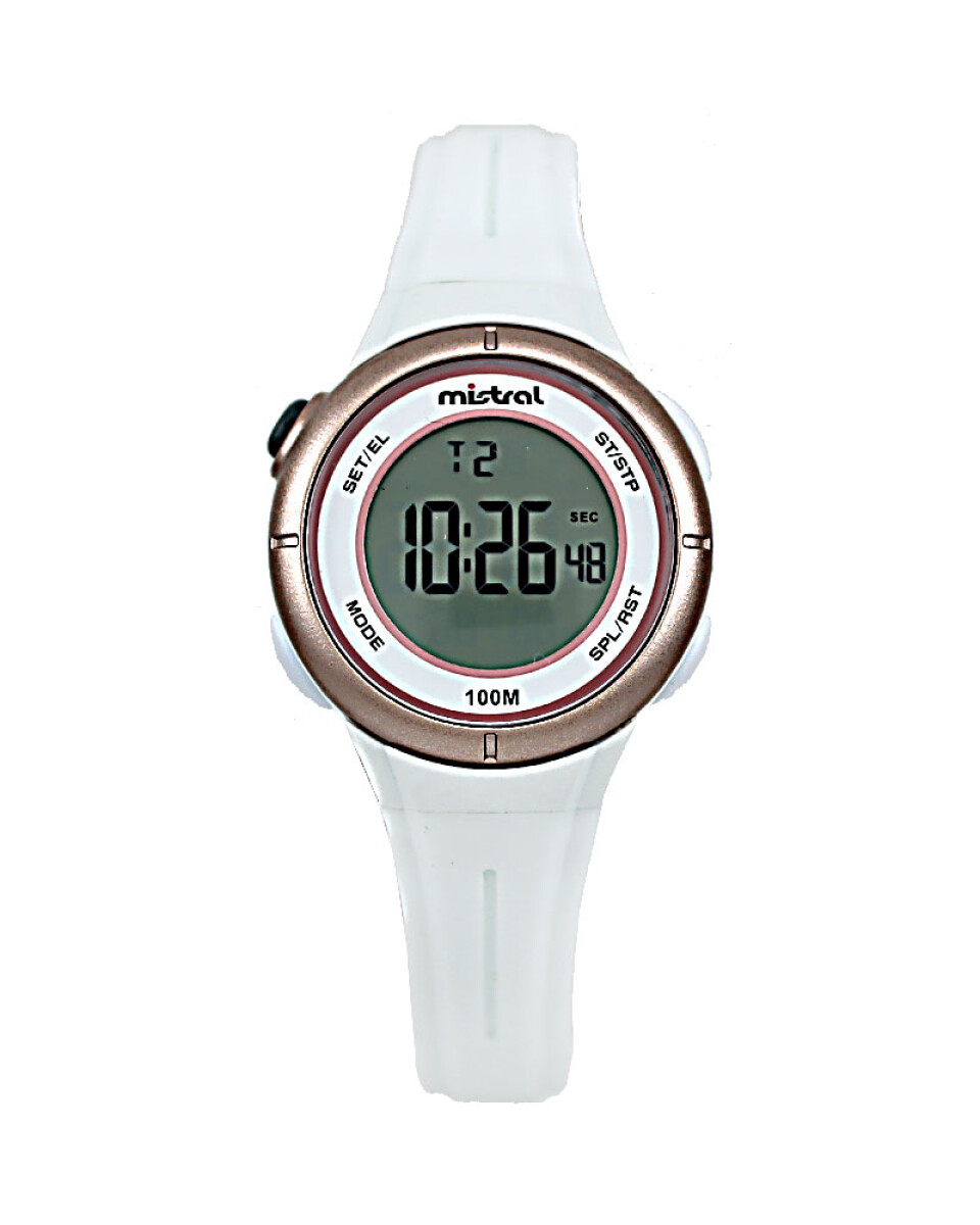 Reloj Mistral Deportivo Silicona Blanco. "Producto sin caja" 