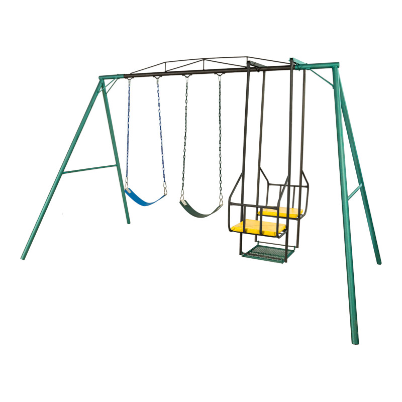 Hamaca de Plaza con silla doble y 2 hamacas de cincha, altura 2,15 mts Hamaca de Plaza con silla doble y 2 hamacas de cincha, altura 2,15 mts