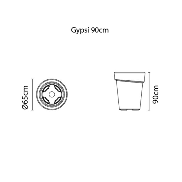 Maceta "GIPSY" Ø65 x 90cm. color marrón -TRAMONTINA TD0284