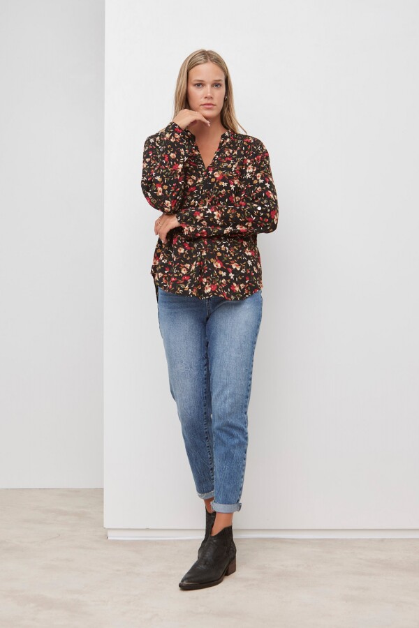 Blusa Floral NEGRO/MULTI