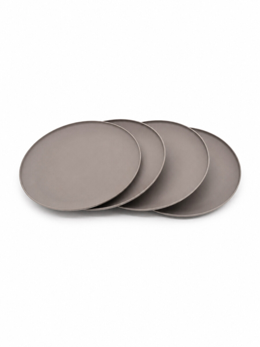 PLATO PLASTICO GRIS OPACO PACK X4 - GRIS 