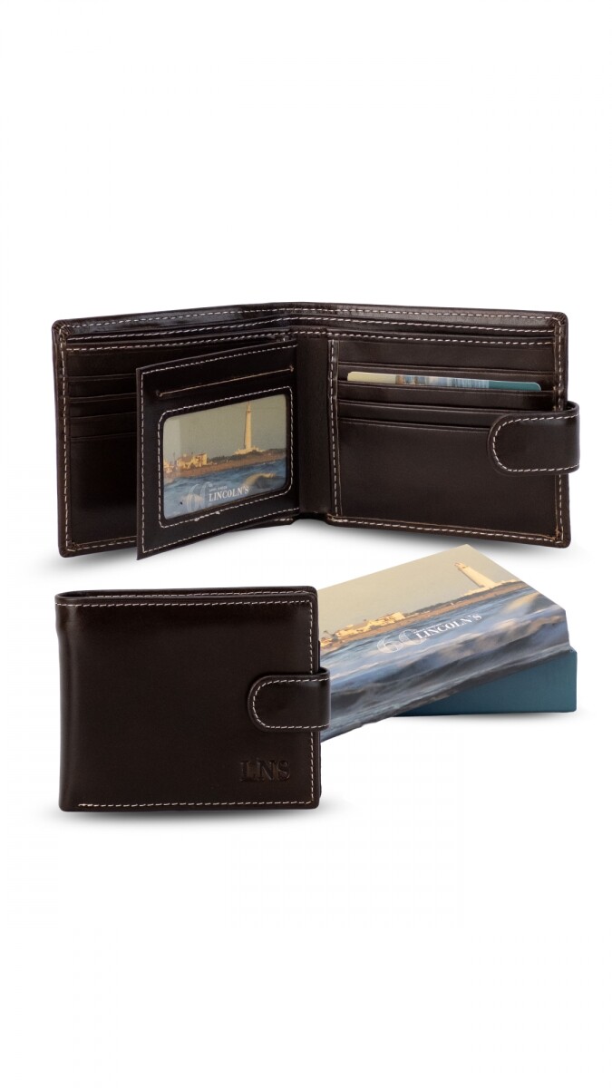 BILLETERA CUERO VULCANO - CAOBA 