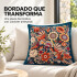 Funda de almohadón ZAL bordada artesanal 50 x 50 cm Turquesa