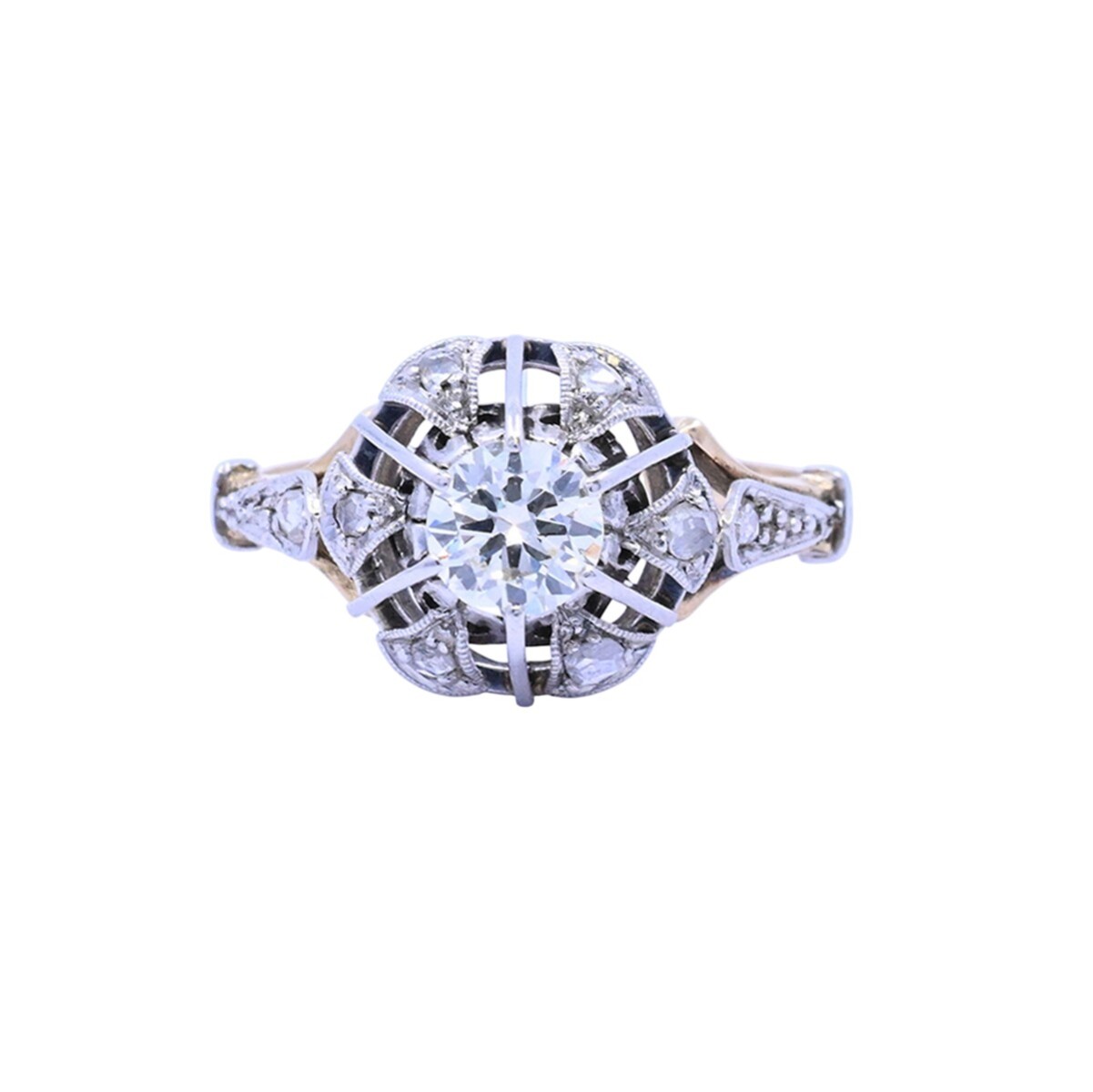 Anillo oro 18k con brillantes y diamantes 