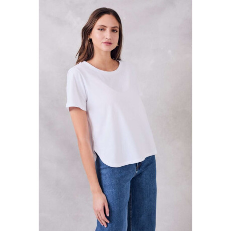 Remera Algodon Peinado Blanco