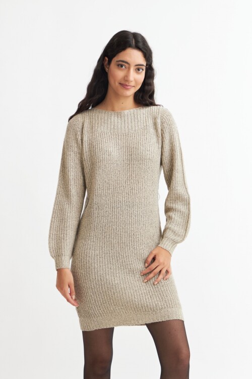 Vestido m/l tejido BEIGE