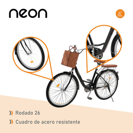 Bicicleta Urbana Rodado 26 con Canasto Vintage Negro