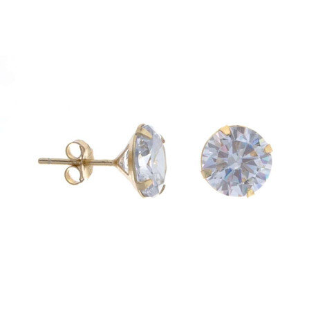 Par De Caravanas De Plata 925 Y Circonia Con Baño De Oro Amarillo