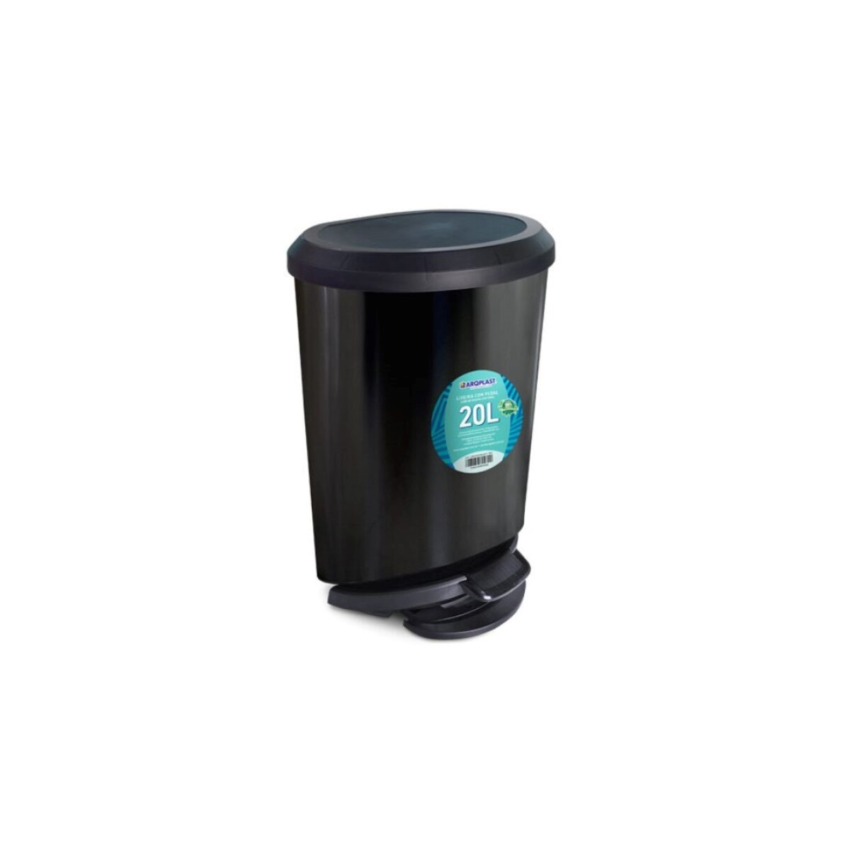 PAPELERA TACHO DE BASURA CON PEDAL 20 LITROS - NEGRO 